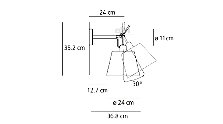 BVH博威灯饰 tolomeo parete diffusore 大号摆头壁灯